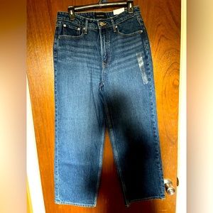 Brand New Size 8 Eight Organic Cotton Denim Jeans Super High Rise Wide Leg Crop